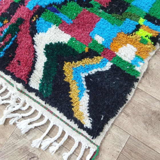 Image 1 of Handgemaakte Rode Berber Wollen Tapijt - Handmade Red Berber Wool Rug