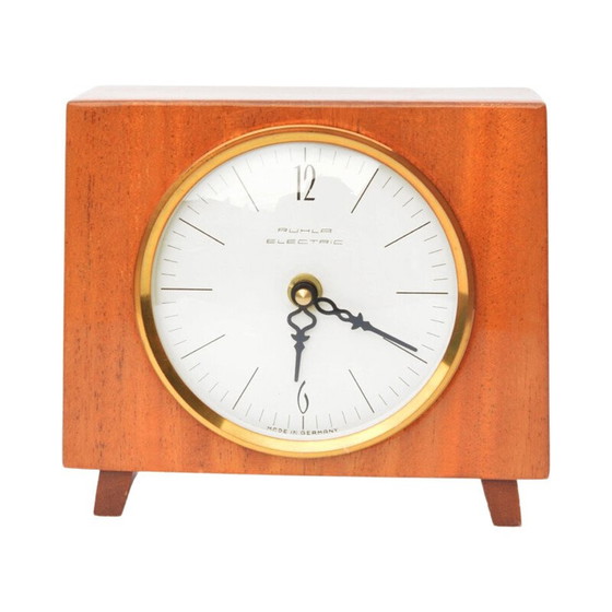 Image 1 of Vintage wooden mantel clock for Ruhla, Germany 1970