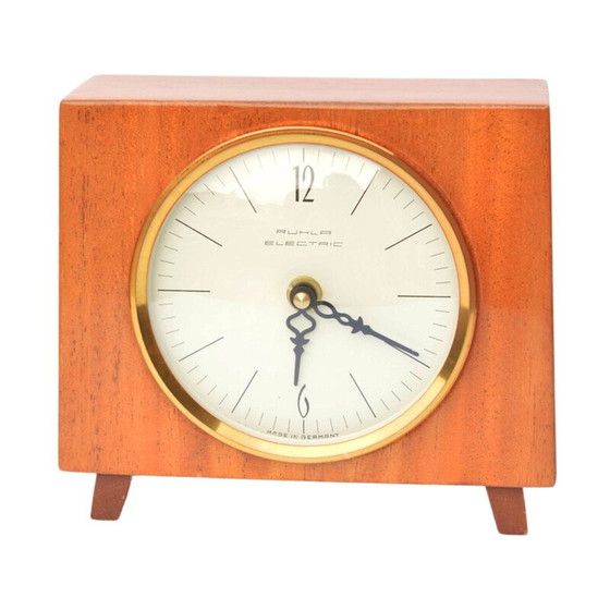 Image 1 of Vintage wooden mantel clock for Ruhla, Germany 1970