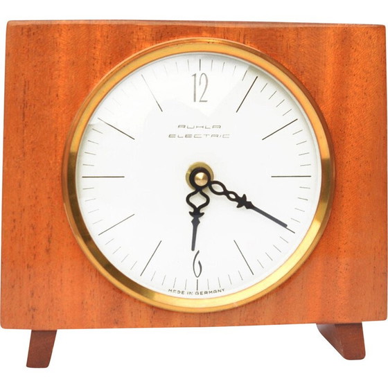 Image 1 of Vintage wooden mantel clock for Ruhla, Germany 1970