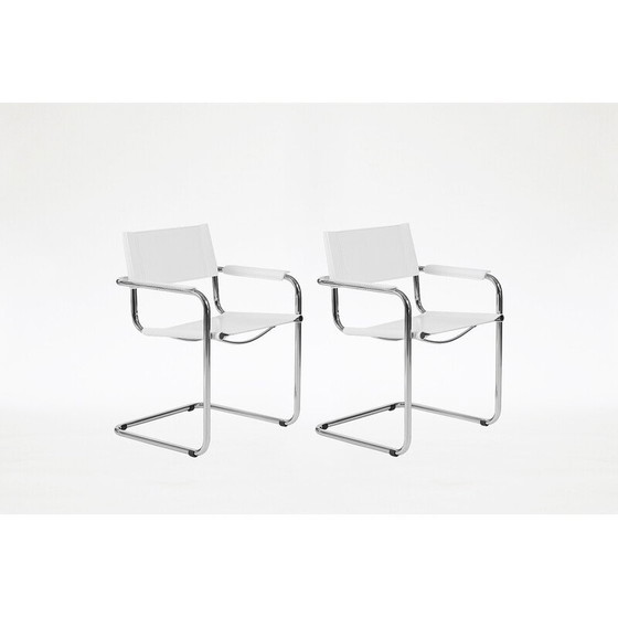 Image 1 of Pair of vintage Bauhaus S34 chairs by Mart Stam for Fasem, Italy 1980s