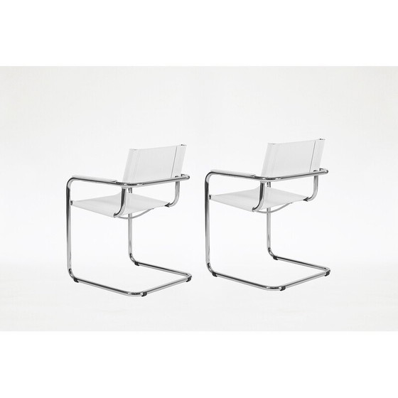 Image 1 of Pair of vintage Bauhaus S34 chairs by Mart Stam for Fasem, Italy 1980s