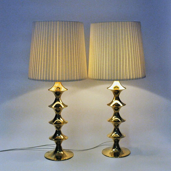 Image 1 of Pair of vintage brass table lamps for Elit Ab, Sweden 1960