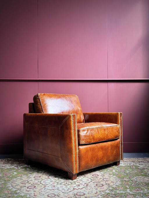 Fauteuil en cuir vintage