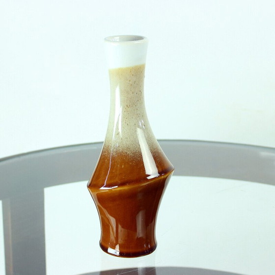 Image 1 of Vintage brown ceramic vase for Ditmar Urbach, Czechoslovakia 1960