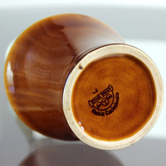 Image 1 of Vintage brown ceramic vase for Ditmar Urbach, Czechoslovakia 1960