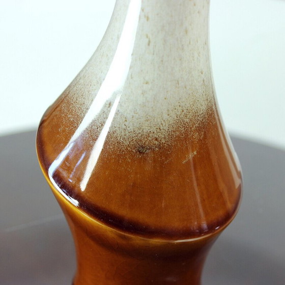Image 1 of Vintage brown ceramic vase for Ditmar Urbach, Czechoslovakia 1960
