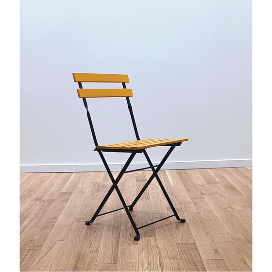 Image 1 of Vintage yellow wood garden chair