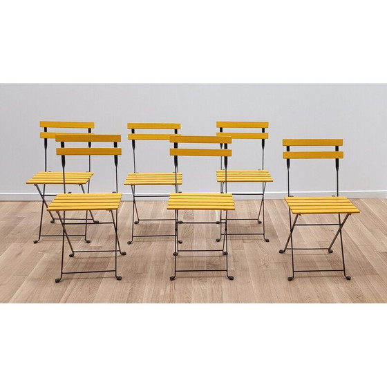 Image 1 of Vintage yellow wood garden chair