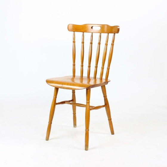 Image 1 of Set of 4 vintage Oak Dining Chairs, Czechoslovakia 1960s