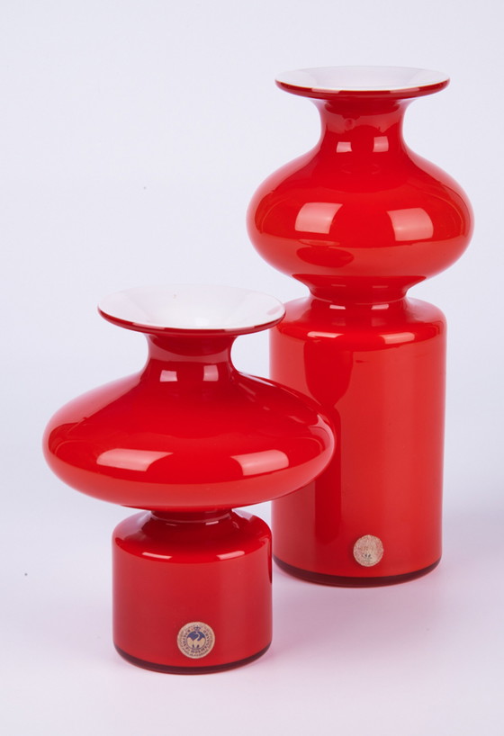 Image 1 of 2x Holmegaard Carnaby vases by Per Lutken