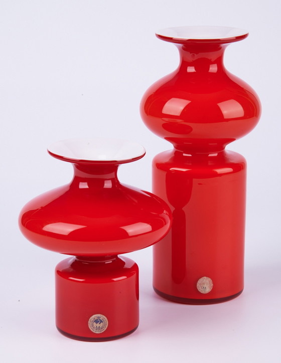 Image 1 of 2x Holmegaard Carnaby vases by Per Lutken