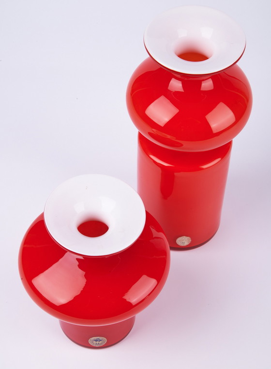 Image 1 of 2x Holmegaard Carnaby vases by Per Lutken