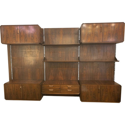 Mid-century Italian wall unit in wood, 1960s