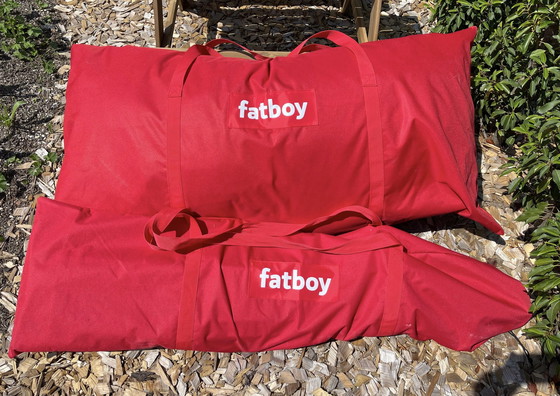 Image 1 of FatBoy Headdemock hamac Superb avec coussin Stripe ocean / Light grey