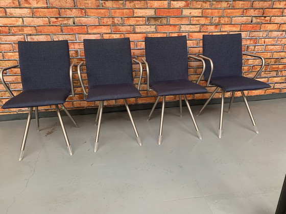 Image 1 of 4x Arco mikado chair blue