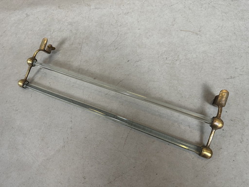 Art Deco Towel Holder - Glass And Copper