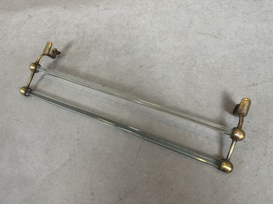 Image 1 of Art Deco Towel Holder - Glass And Copper