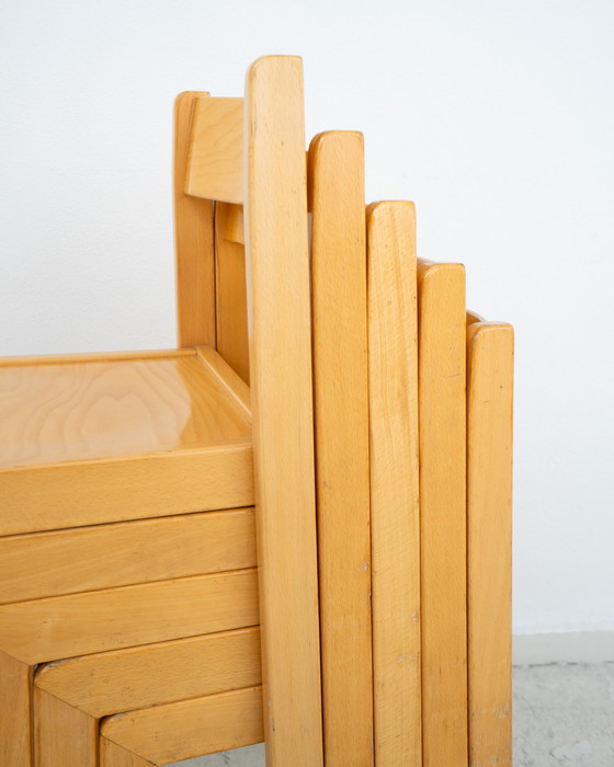 Image 1 of 5x plywood chairs 