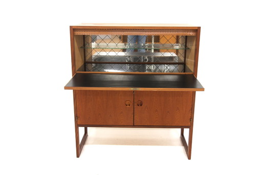 Varié-B' teak bar cabinet, Arne Wahl-Iversen, Möbel-Ikéa, Sweden, 1960