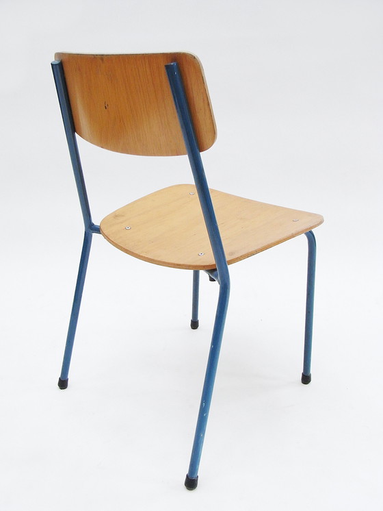 Image 1 of 4X desk chair, tubular steel, plywood