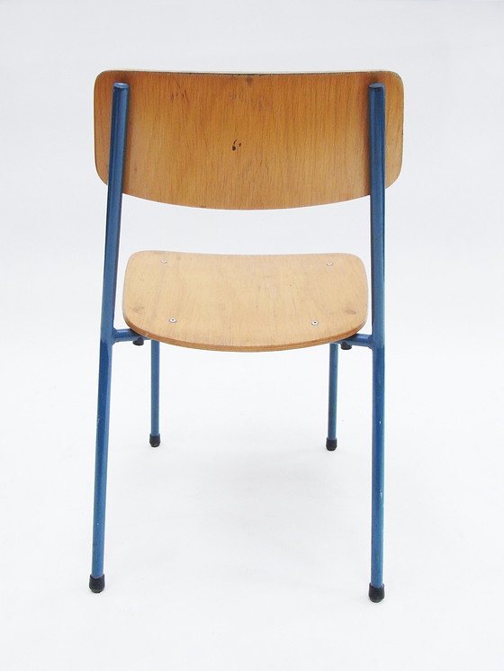 Image 1 of 4X desk chair, tubular steel, plywood