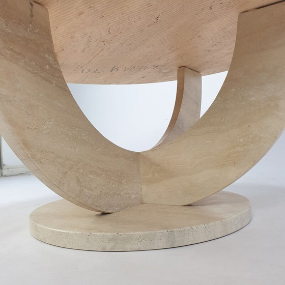 Image 1 of Round vintage travertine coffee table, Italy 1970