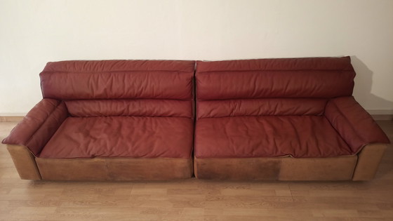 Image 1 of Bogo Leather And Suede Sofa By Carlo Bartoli For Rossi Di Albizzate, 1970, Set Of 2