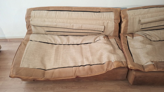 Image 1 of Bogo Leather And Suede Sofa By Carlo Bartoli For Rossi Di Albizzate, 1970, Set Of 2