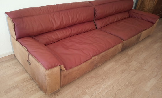 Image 1 of Bogo Leather And Suede Sofa By Carlo Bartoli For Rossi Di Albizzate, 1970, Set Of 2