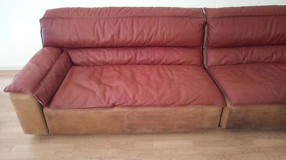 Image 1 of Bogo Leather And Suede Sofa By Carlo Bartoli For Rossi Di Albizzate, 1970, Set Of 2