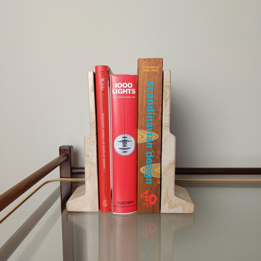 Travertine Bookends