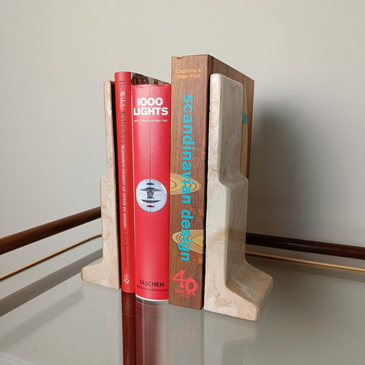 Travertine Bookends