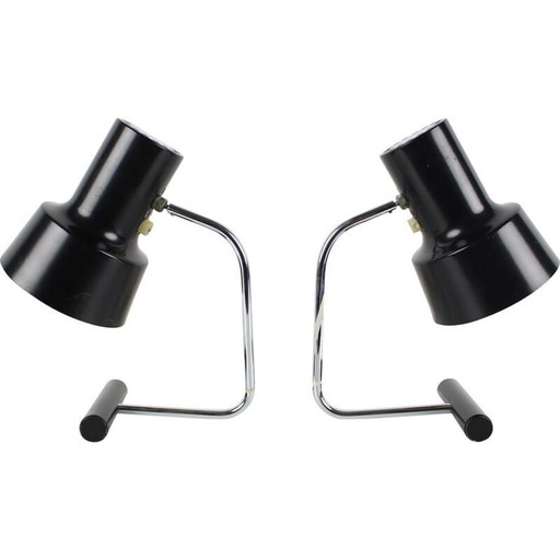 Pair of vintage metal table lamps by Josef Hurka for Napako, Czech 1970