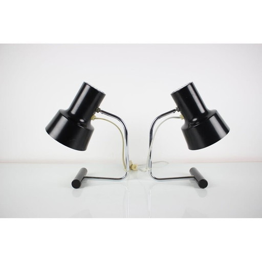 Pair of vintage metal table lamps by Josef Hurka for Napako, Czech 1970