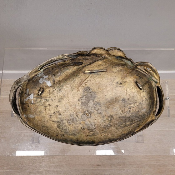 Image 1 of Vintage decorative bronze tray with cereal plant motifs by Albert Marionnet
