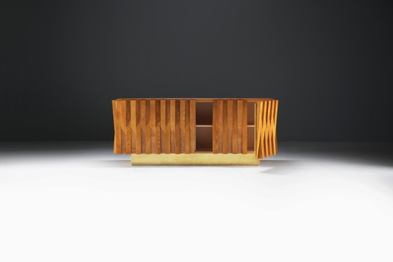 Image 1 of Stunning Vintage Wooden Sideboard By L.A. Studi Italy