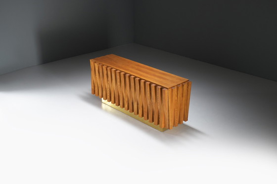 Image 1 of Stunning Vintage Wooden Sideboard By L.A. Studi Italy