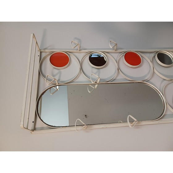 Image 1 of Vintage metal wall checkroom with mirror, 1970