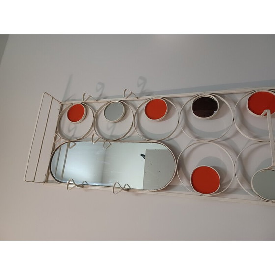 Image 1 of Vintage metal wall checkroom with mirror, 1970