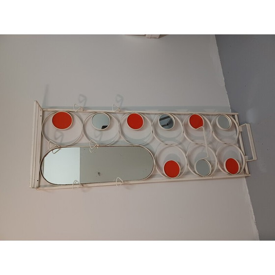 Image 1 of Vintage metal wall checkroom with mirror, 1970