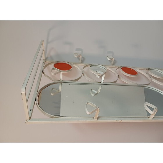 Image 1 of Vintage metal wall checkroom with mirror, 1970