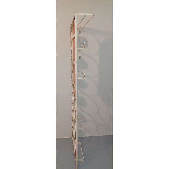 Image 1 of Vintage metal wall checkroom with mirror, 1970