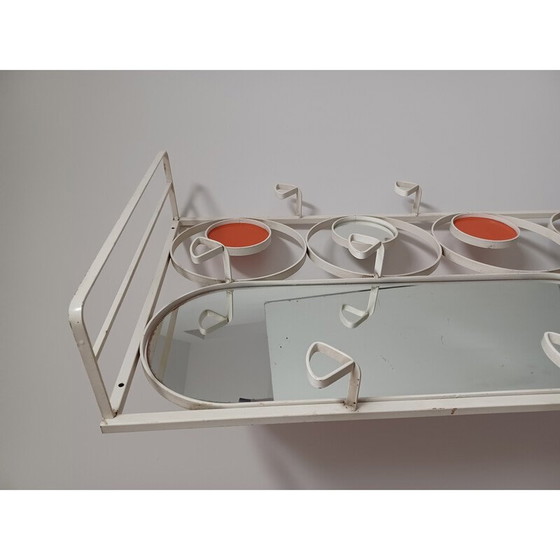 Image 1 of Vintage metal wall checkroom with mirror, 1970