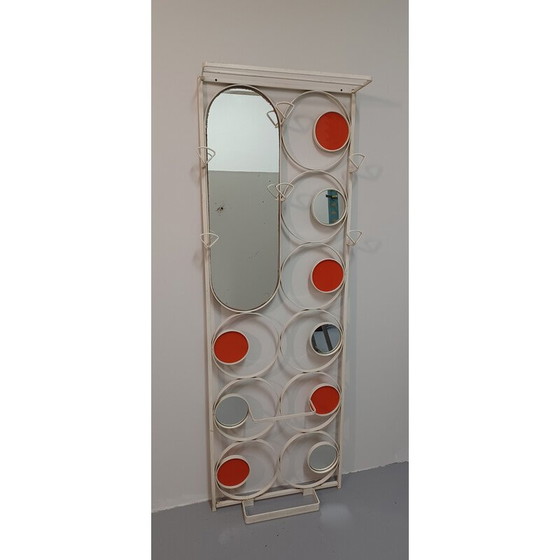 Image 1 of Vintage metal wall checkroom with mirror, 1970