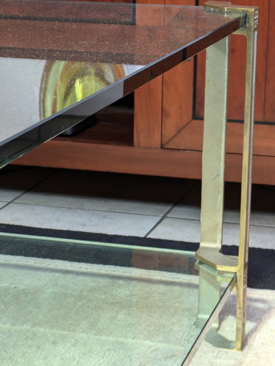 Image 1 of Ghyczy Glass & Brass Brass Coffee Table