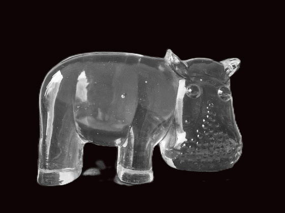 Image 1 of Kosta Boda - Hippo From The Zoo Series By Bertil Vallien