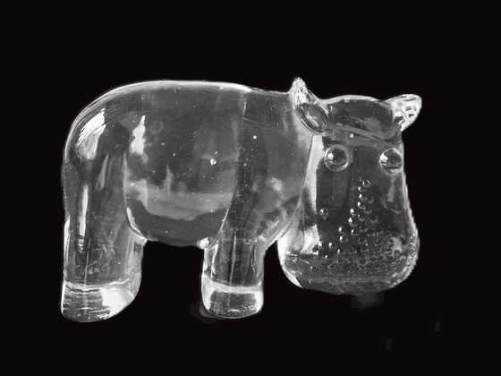 Image 1 of Kosta Boda - Hippo From The Zoo Series By Bertil Vallien