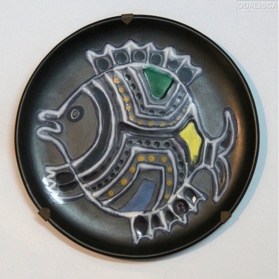 Image 1 of Coppia di piatti in ceramica d'epoca di René Neveu, Francia