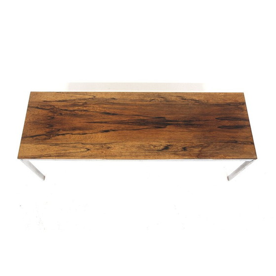 Image 1 of Vintage "Alpacka" bench in rosewood and metal by Gillis Lundgren for Möbel-Ikéa, Sweden 1960